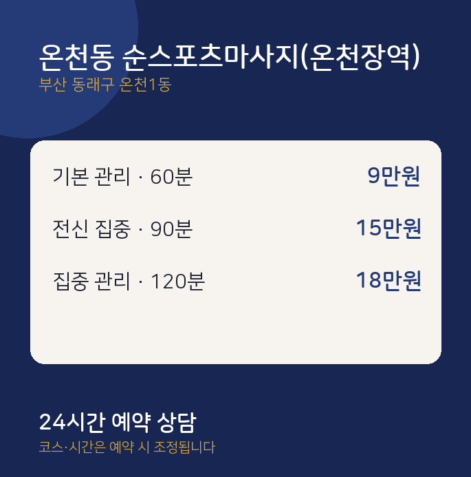 온천1동 스포츠 온천동 순스포츠마사지(온천장역)