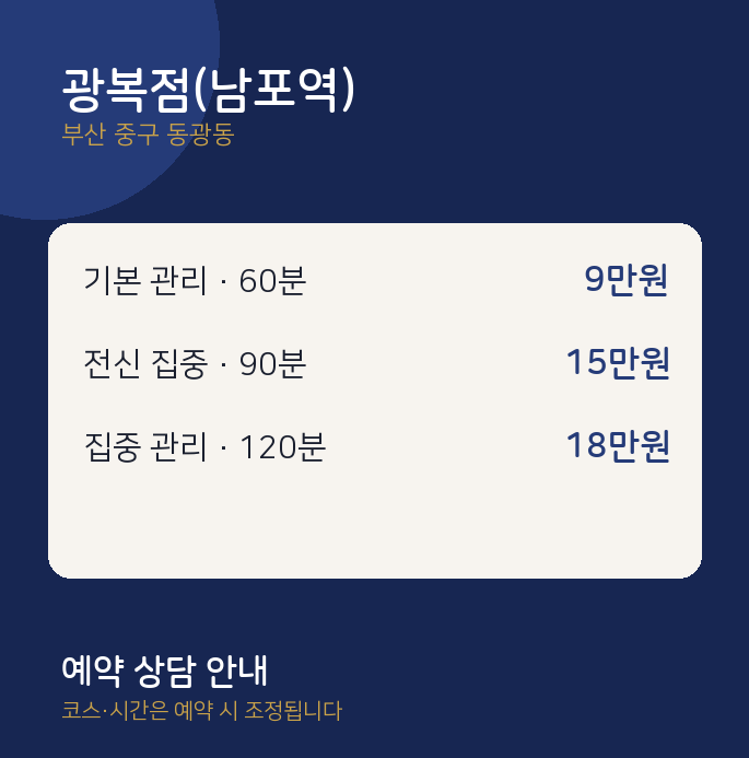 동광동 스웨디시 광복점(남포역)
