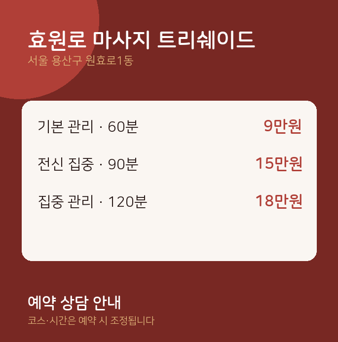 원효로1동 스웨디시 효원로 마사지 트리쉐이드