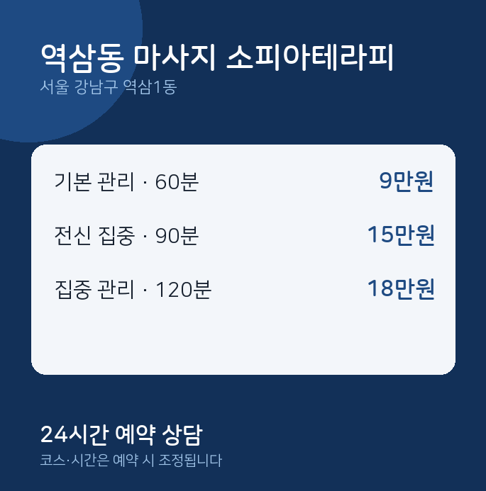 역삼1동 스웨디시 역삼동 마사지 소피아테라피