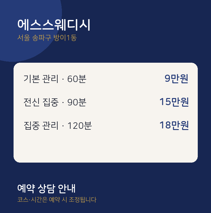 방이1동 스웨디시 에스스웨디시