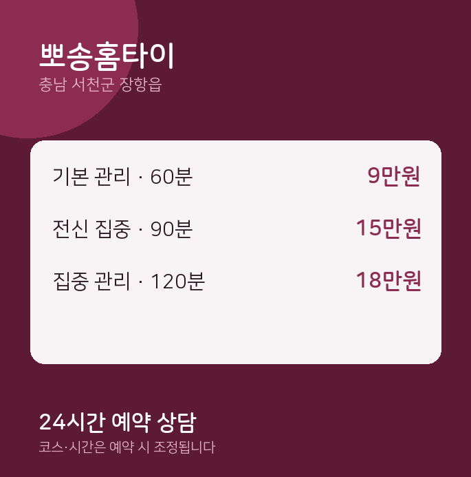장항읍 출장 뽀송홈타이