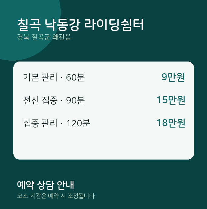 왜관읍 마사지 칠곡 낙동강 라이딩쉼터