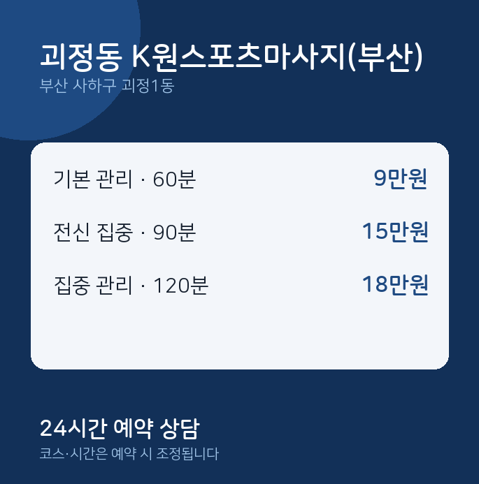 괴정1동 스포츠 괴정동 K원스포츠마사지(부산)