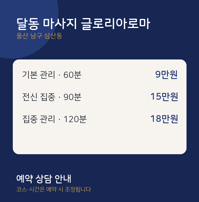 삼산동 아로마 달동 마사지 글로리아로마