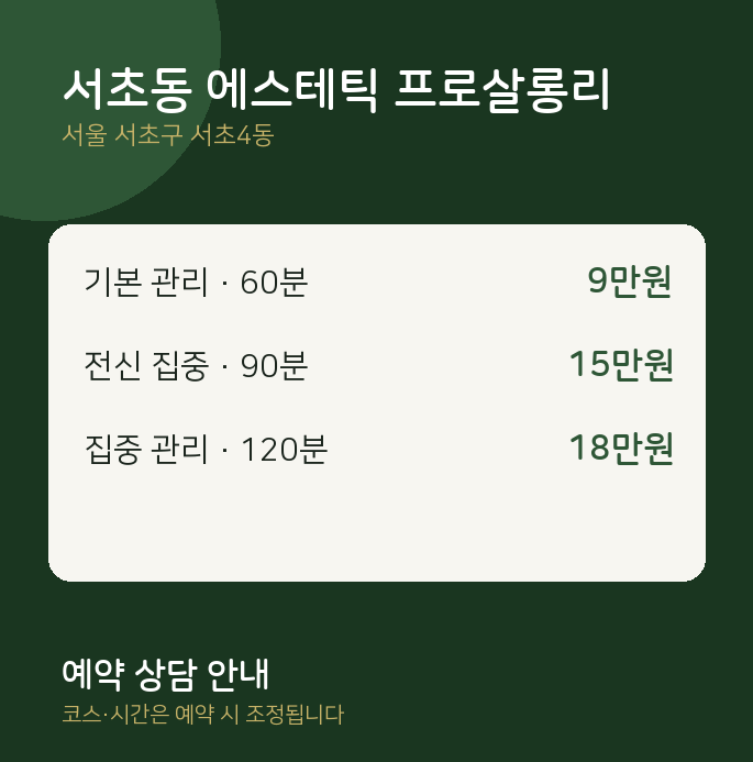 서초4동 스웨디시 서초동 에스테틱 프로살롱리
