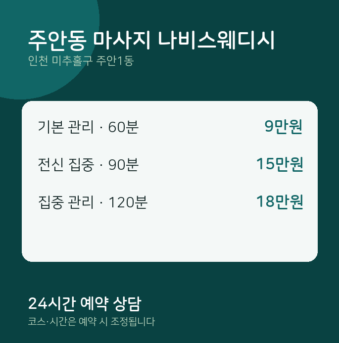 주안1동 스웨디시 주안동 마사지 나비스웨디시