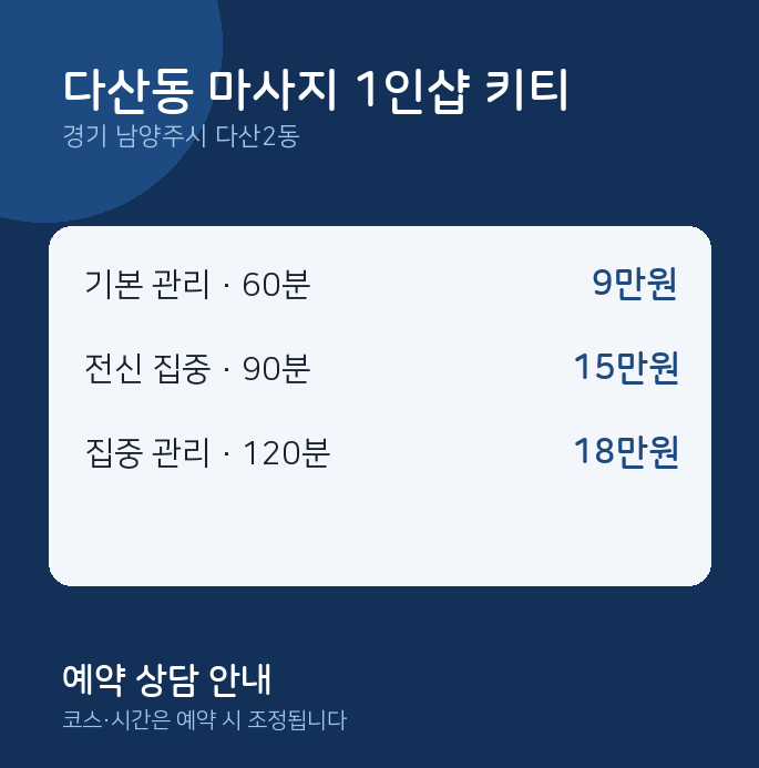 다산2동 스웨디시 다산동 마사지 1인샵 키티