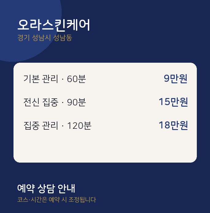 성남동 스웨디시 오라스킨케어
