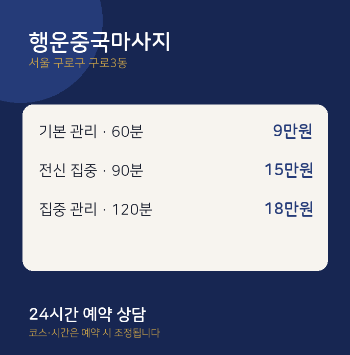 구로3동 스웨디시 행운중국마사지