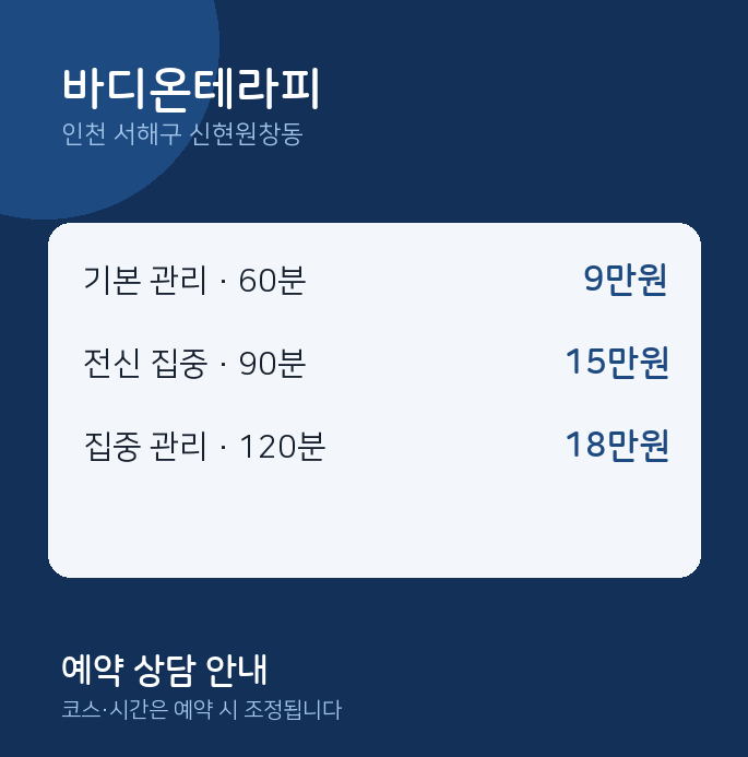 신현원창동 스웨디시 바디온테라피