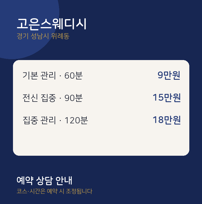 위례동 스웨디시 고은스웨디시